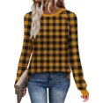 thumbnail image 2 of Elvqul Womens Round Neck Shirts Waist Cinching Elastic Tops Lightweight Printing Shirts for Women, 2 of 8