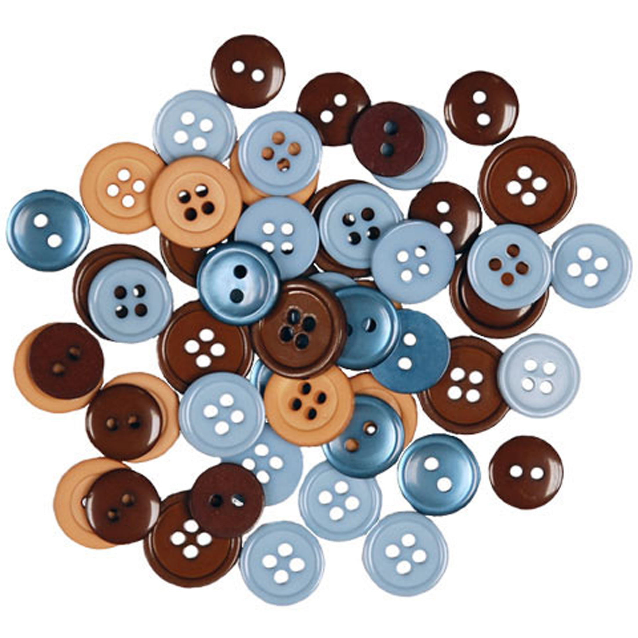 (2 pack) Favorite Findings Modern Multi Color Round Sew Thru Buttons, 130 Count