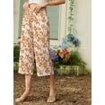 thumbnail image 3 of Cueply Womens Capri Pants Casual Loose Cropped Pants Summer Wide Leg Palazzo Capris with Drawstring Pockets, 3 of 7