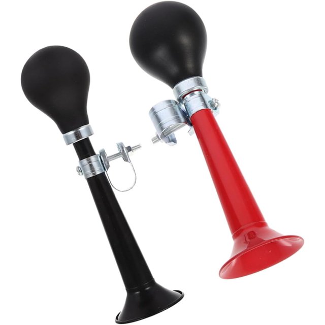 Bocina de aire Manual para bicicleta, bocina de aire portátil, bocina para apretar, seguridad para ciclismo, bocina ligera para ciclismo, práctica, rojo y negro, 2 uds.