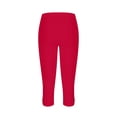 thumbnail image 5 of frariair High Waisted Leggings for Women Fashionable And Casual Waist Hollow Yoga Lightweight Comfortable Seven Point Pants Solid Color Soft Red, 5 of 5