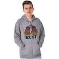 thumbnail image 5 of Aliens Exist UFO Beam Cool Believers Zip Up Hoodie Men's Women's Brisco Brands S, 5 of 6