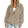 thumbnail image 2 of BUIGTTKLOP Corduroy Jackets for Women Full Zip up Long Sleeve Shirts Collared Casual Jackets Winter Clothes, 2 of 8