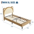 thumbnail image 5 of Twin/Twin XL Bed Frame, Upholstered Platform Bed Frame with Adjustable Headboard, Wooden Slats Support, No Box Spring Needed, 5 of 7
