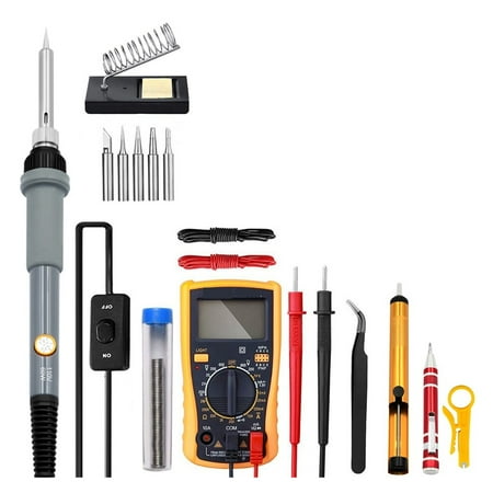 

220V/110V 60W Soldering Iron Welding Repair Station Tool Digital Multimeter Kit Adjustable Temperature