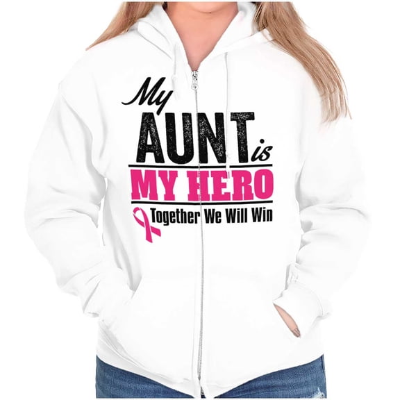 My boob is My Hero Together We Win Zip Hoodie Sweatshirt Women Brisco Brands S