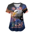 thumbnail image 4 of GEWSEY 4th Of July Scrub Tops Women Short Sleeve V Neck Fourth With Pockets Patriotic For Nurses Holiday Scrubs (Dark Blue, M), 4 of 6