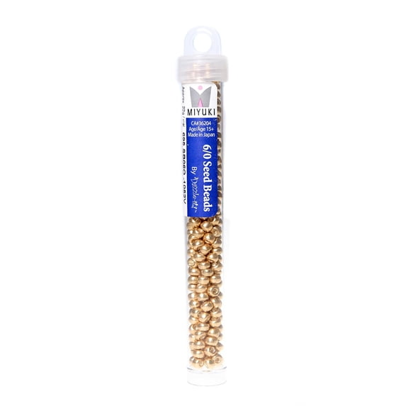 Miyuki Seed Beads 6/0, 22g tube, galvanized gold (pack of 6)
