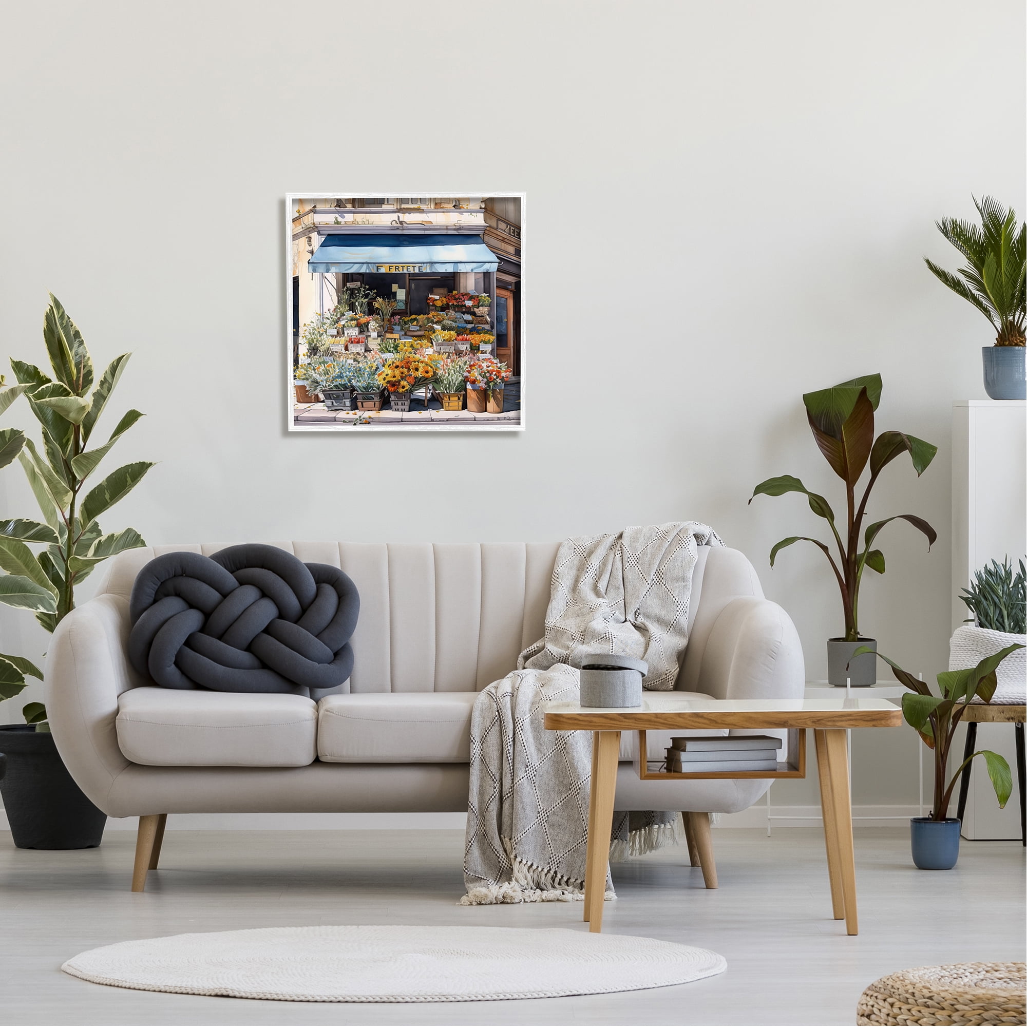 Stupell Industries Urban Flower Shop Botanical & Floral Painting White Framed Art Print Wall Art, 24 x 24
