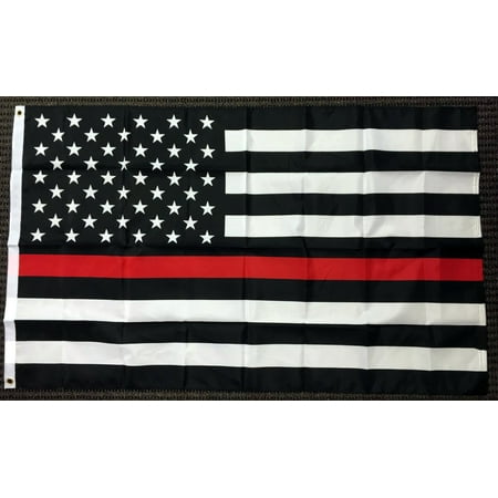 - 3x5 Thin Red Line Firefighter First Responder Lives Matter on American Flag USA