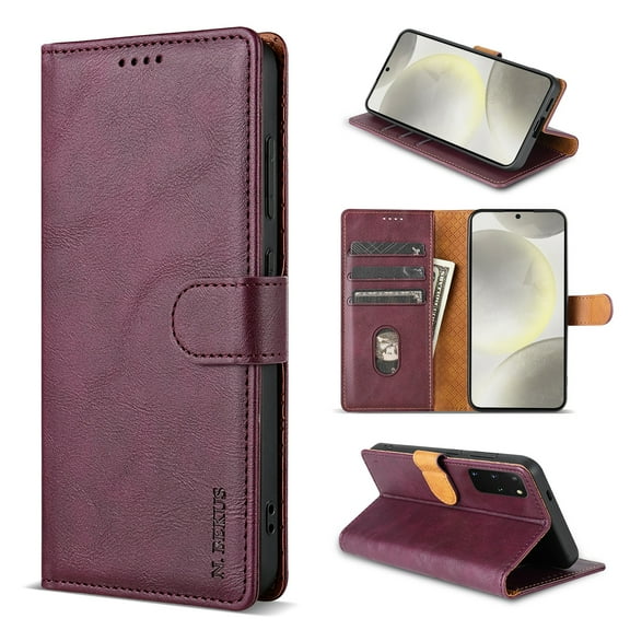 ELEHOLD Case for Moto G 5G 2023, Shockproof PU Leather Wallet Case with Credit Card Holder Kickstand,Winered