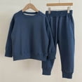 thumbnail image 2 of NOLDARES Little Boys Clothes Toddler Boys 2PCS Sweatshirt Outfits Set Boys Long Sleeve Top Pants Set(T273-Dark Blue), 2 of 5