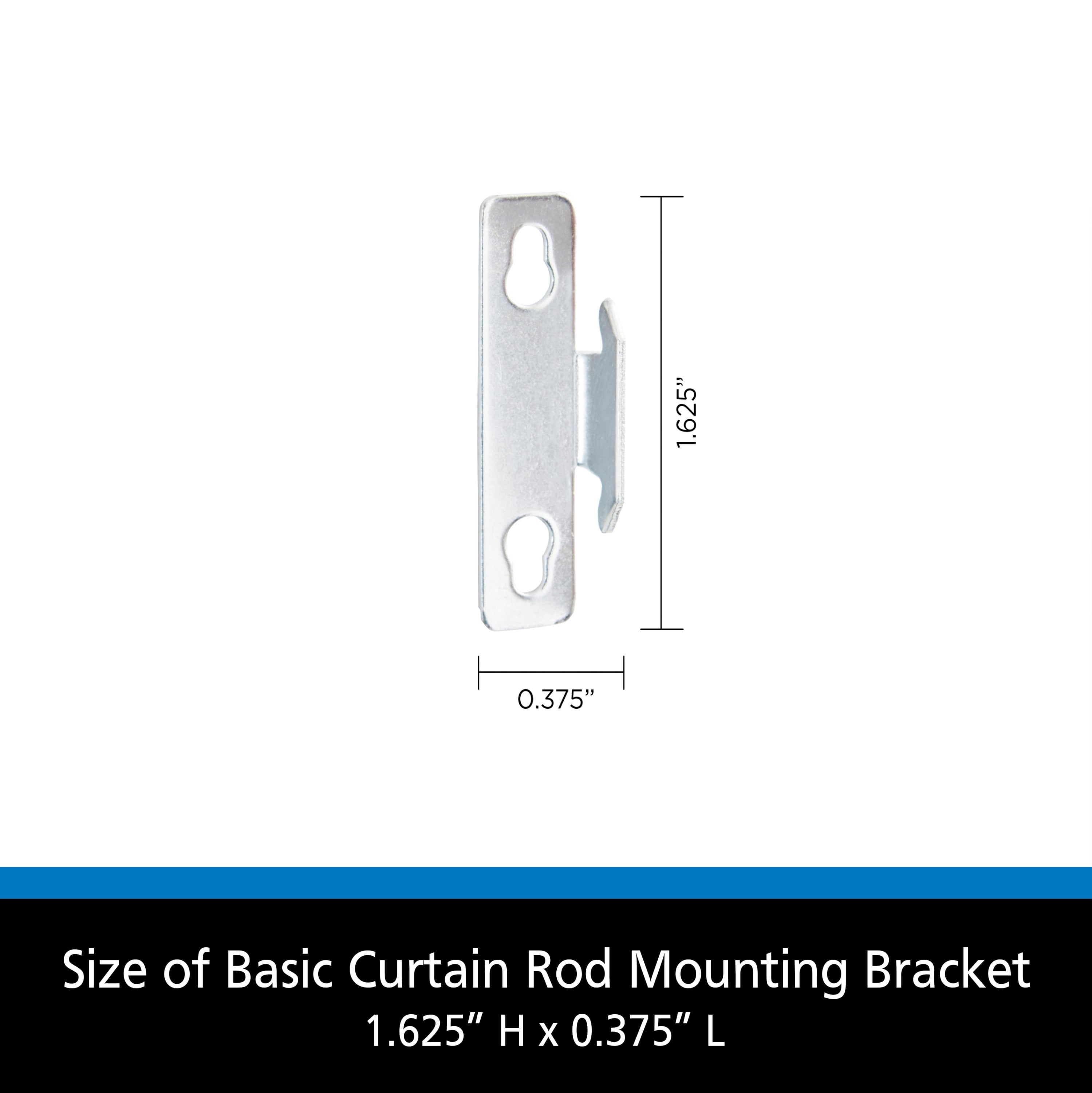 Mainstays 2 Metal Curtain Mounting Brackets, Silver