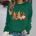 thumbnail image 2 of Fall Winter Women Long Sleeve Crewneck Sweatshirt Spooky Halloween Gnome Print Casual Daily Top, 2 of 5