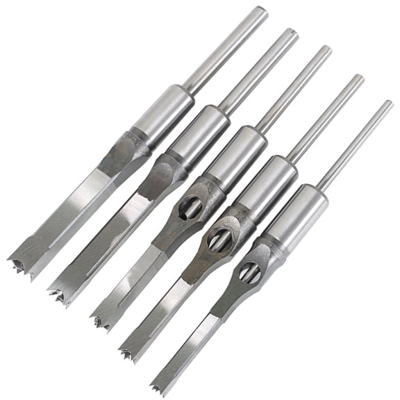 findmall 6Pcs Square Hole Mortise Chisel Drill Bit Tools 1/4" 5/16" 3/8" 1/2" 9/16" 5/8"