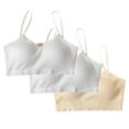 thumbnail image 2 of BLTIBY 3PC Cotton Girls Training Bra Crop Cami Training Bras for Teens with Spaghetti Straps Comfortable Fashion Bralette Beige 7-13 Years, 2 of 5