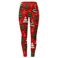 thumbnail image 5 of Fiaer black leggings woemn christmas tree plus size yoga pants slim fit trendy soft high waisted workout trousers Red XL, 5 of 5