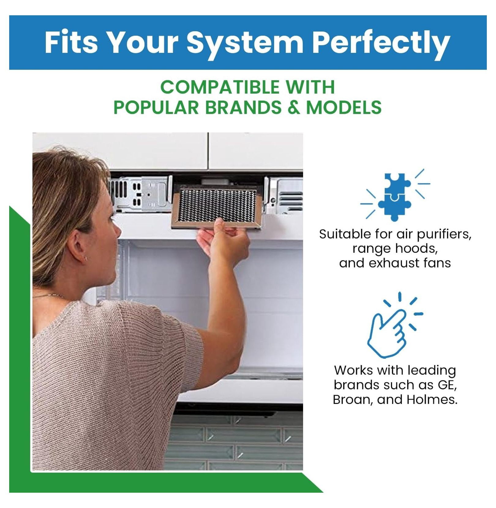 Range Hood Filter – Activated Carbon Replacement – 5-7/8" x 17-11/16" x 3/8" – Fits B08999040 & C-6211 – Kitchen Odor Control – Easy Install