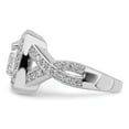thumbnail image 4 of Sterling Silver Rhodium-plated Round 8.10mm CZ Ring, 4 of 6