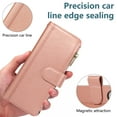 thumbnail image 3 of Phone Case for Samsung Galaxy Z Fold 5 Wallet Cover with Crossbody Shoulder Strap and Leather [RFID Blocking] Credit Card Holder Pocket Stand Cell Accessories Mobile Flip Purse,Rosegold, 3 of 10