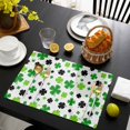 thumbnail image 3 of St Patricks Day Placemats Set of 8, Spring Country Green Black Shamrock Placemats for Dining Table, Place Mats for Kitchen Tabletop, Waterproof Wipeable Dining Table Mats Set, 3 of 9