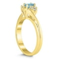 thumbnail image 2 of SZUL Women's 5X3MM Aquamarine and Diamond Twist Ring in 10K Yellow Gold, 2 of 4