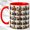 Red, variant on Dapper Skeleton Coffee Mug, Gothic Pattern Mug, Ceramic 11 oz