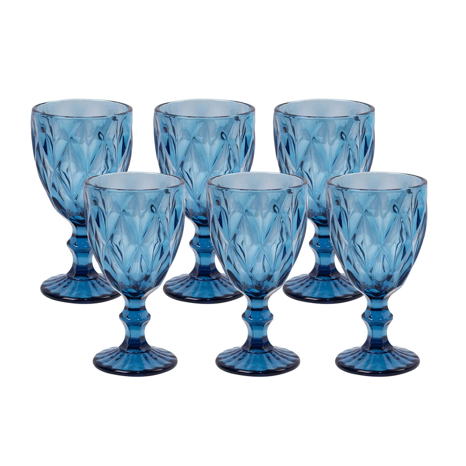 BalsaCircle 6 Ocean Blue 12 oz Crystal Reusable Glass Wine Glasses Goblets Wedding Party Events Decorations Supplies