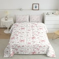 thumbnail image 3 of jejeloiu Kawaii Bow Flower Bedding Comforter Set,Girls Bow Knot Twin Comforter Sets,Pink White Bedding Set,Breathable Bedroom Decorative Reversible,2-Piece, 3 of 8