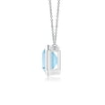 thumbnail image 2 of ANGARA Natural Bezel-Set Emerald-Cut 2 ct Aquamarine Pendant in 14K White Gold for Women (Size-9x7mm) | March Birthstone, Birthday, Anniversary, Jewelry Gift for Women | Natural Aquamarine Necklace, 2 of 8