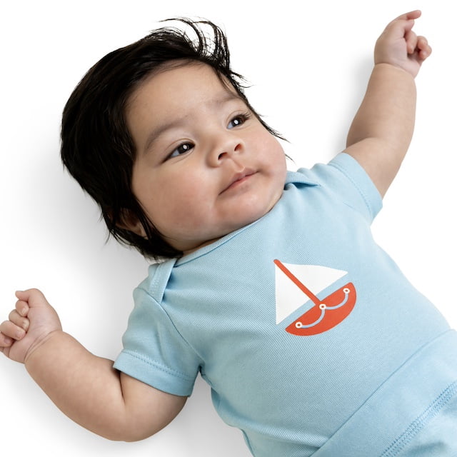 M+A by Monica + Andy Organic Cotton Gender Neutral First Moves Bodysuit + Groove Pant Set, Sizes Newborn -24 Months