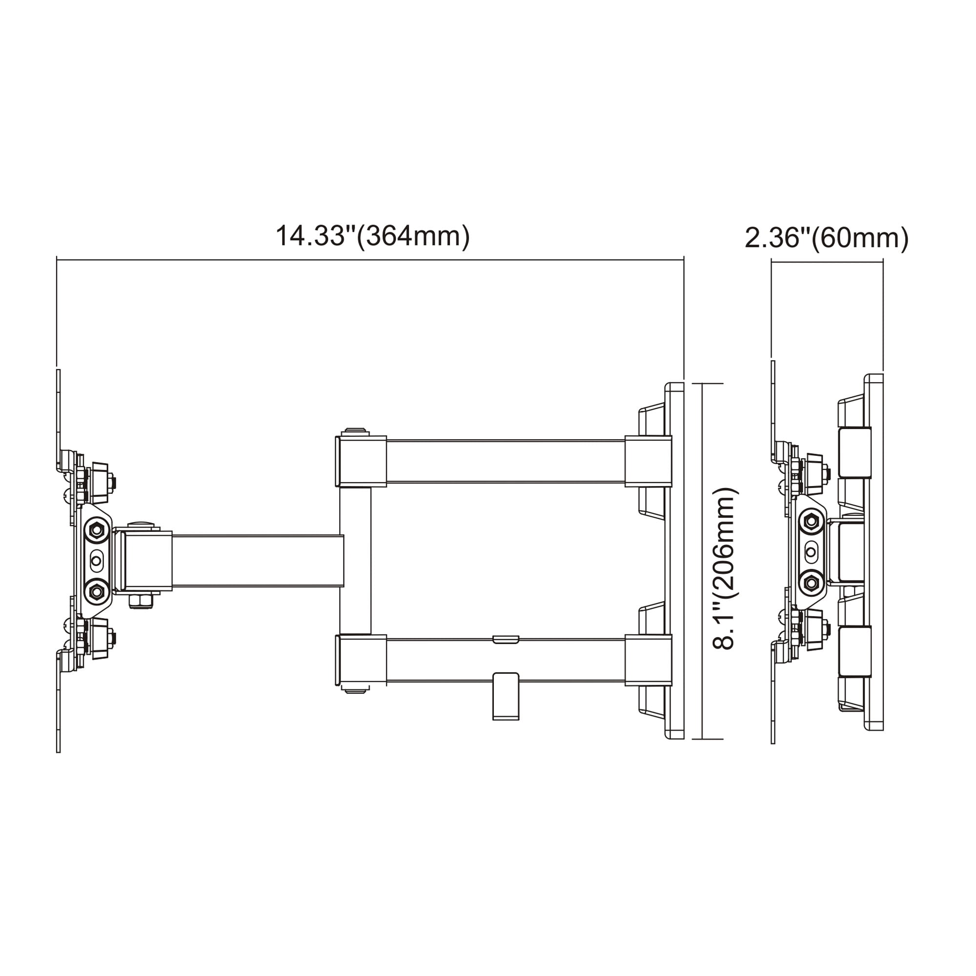 Link2Home Full Motion TV Wall Mount for 13''-47'' Flat Panel TVs, Up to 30 lbs.