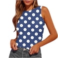 thumbnail image 1 of Plebaso Débardeurs d'Été Ajustés pour Femmes, T-Shirts Sans Manches à Col Rond Imprimés, Blouses Décontractées pour Femmes, 1 of 4