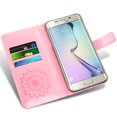 thumbnail image 2 of Étui de Téléphone pour Samsung Galaxy S6 Edge Folio Flip Portefeuille, Étui en Cuir PU avec Fentes pour Cartes de Crédit, Protection Intégrale Robuste avec Support pour Galaxy S6 Edge Femmes, Or Rose, 2 of 5