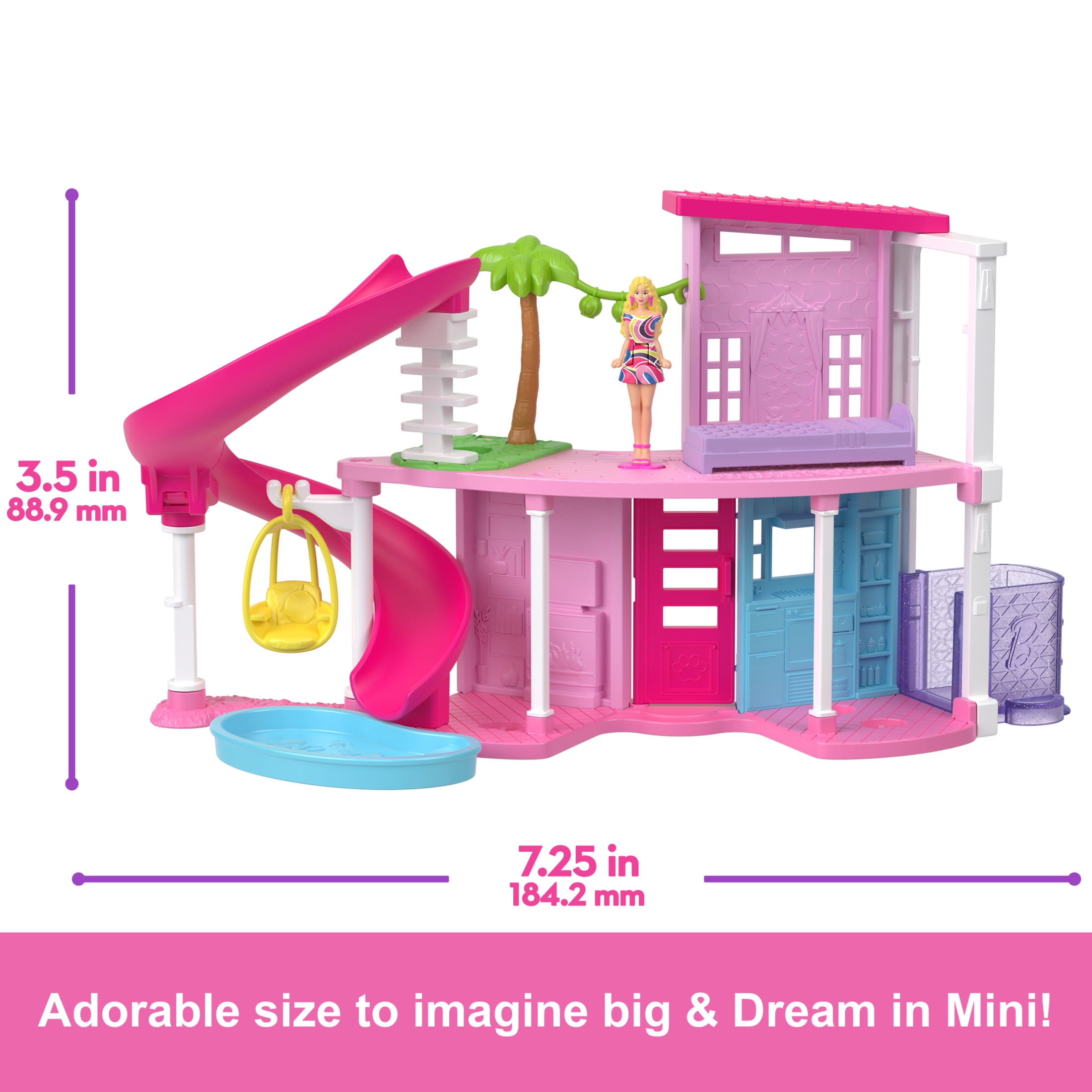Barbie Mini BarbieLand Doll House Playsets with 1.5inch Doll, (Styles May Vary), Multicolor  (图5)