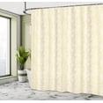 thumbnail image 4 of Ambesonne Golden Shower Curtain, Spiral Pattern Oval Rings, 69"Wx84"L, Pale Coffee White, 4 of 4