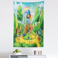 thumbnail image 1 of Spring Green Tapestry, Happy Day Playground Nature Rainbow Forest Tree Ferris Wheel Slide Cartoon, Fabric Wall Hanging Decor for Bedroom Living Room Dorm, 5 Sizes, Multicolor, by Ambesonne, 1 of 1