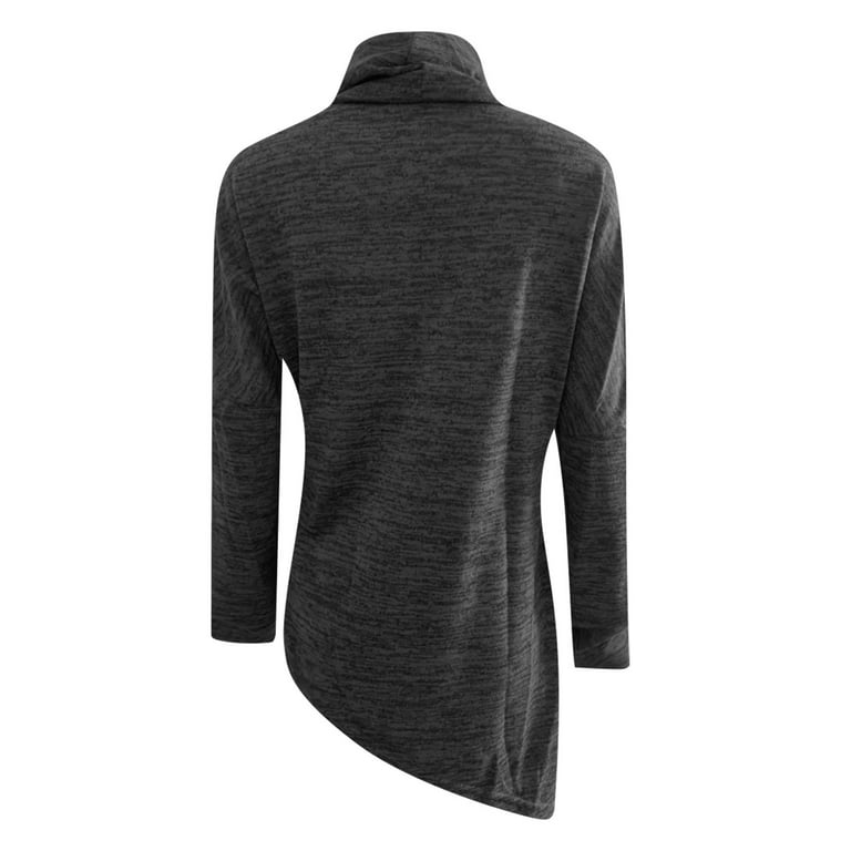 Tunic Tops to Wear with Leggings for Petite Women Casual Plain Color Long  Sleeve Shirts Warm Turtleneck Fall Sweaters