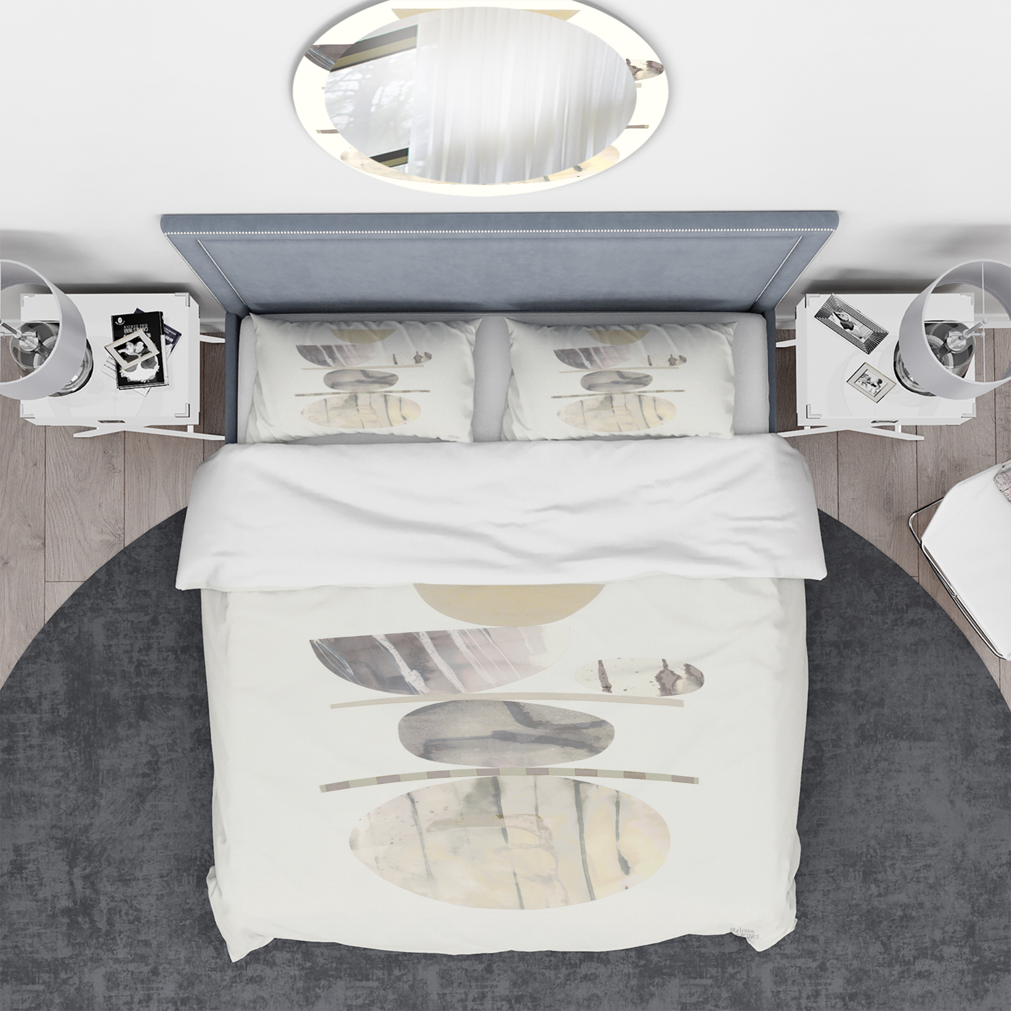 Designart 'Geometric Balance Neutral II' Geometric Duvet Cover Set