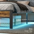 thumbnail image 6 of Dayago King Size Platform Bed Frame with Headboard, USB Charging Station and LED Light, Under Bed Storage, No Box Spring Needed, Noise-Free, 6 of 10