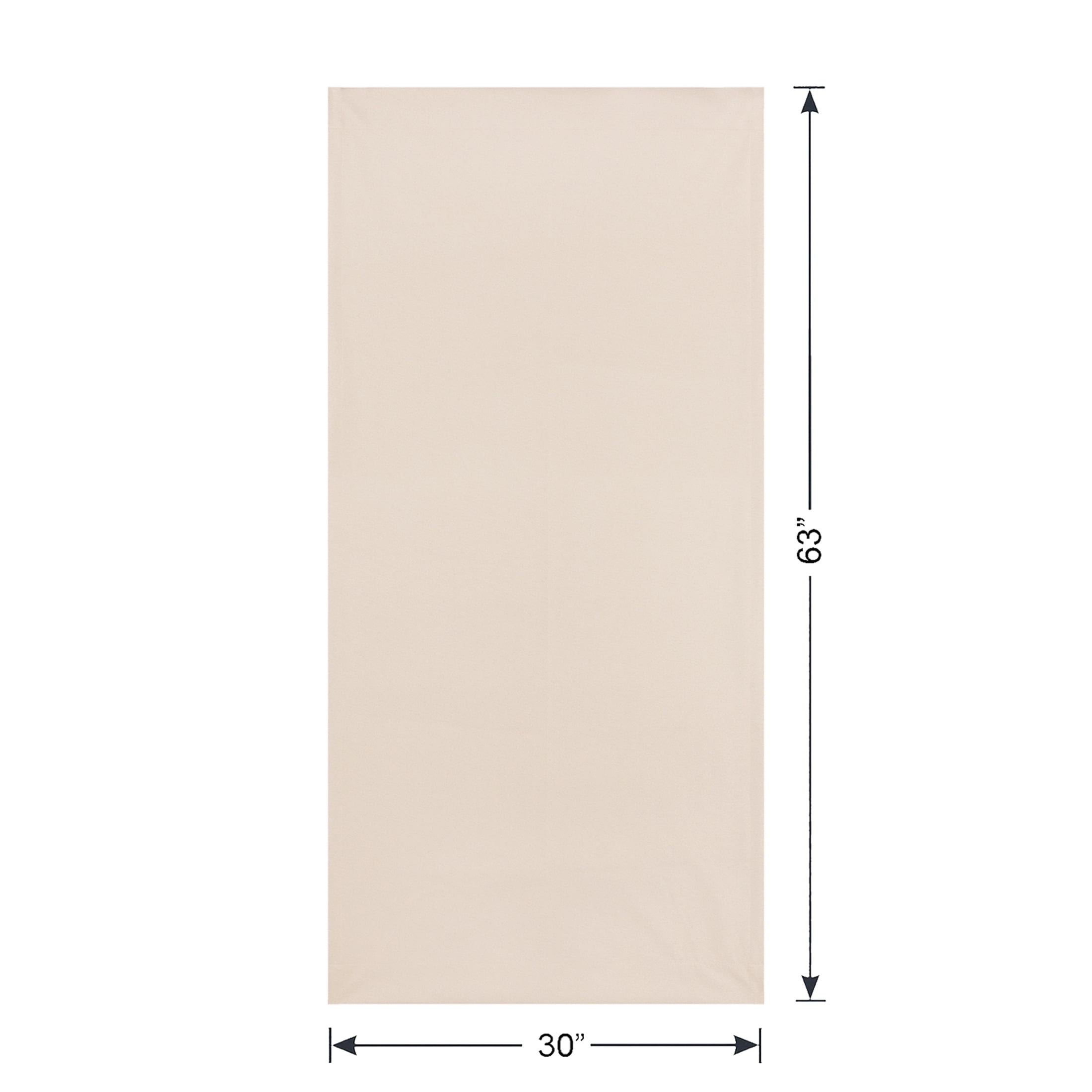 Mainstays Beige Solid Blackout Rod Pocket with Back Tabs Curtain Panel Pair, Set of 2, 30" W x 63" L
