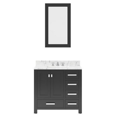 Water Creation Madison 36" Wood Single Bathroom Vanity in Espresso & Chrome