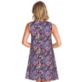 thumbnail image 2 of Bixox Octopus and flower Print Women's Sleeveless A-Line Dress with Pockets, Casual Knee-Length Tank Dress for Summer-X-Large, 2 of 7