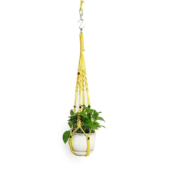 Plant Hangers Hanging Planter Blanket Decorative Flower Pot Holder No Tassels Hanging Flower Pot For Home Decor Yellow Bule Black Green Dark Green White Soil Orange Red