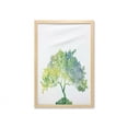 thumbnail image 1 of Tree Wall Art with Frame, Watercolor Gradient Spring Nature Print, Printed Fabric Poster for Bathroom Living Room, 23" x 35", Lime Green White, by Ambesonne, 1 of 2