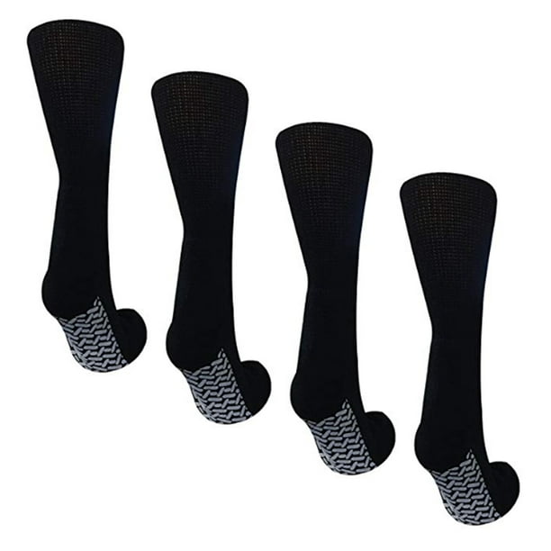 Nobles Assorted Diabetic Anti Skid/ No Slip Hospital Gripper Socks, Great  for adults, men, women. Designed for medical hospital patients but great  for everyone (Size 9-11 - 9 Pairs Black) 