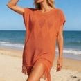 thumbnail image 1 of Cache-maillot pour Femmes Chandail à Capuchon de Maillot de Bain Tricot Ajouré à Franges Robe de Plage Cache-Maillot Long Cache-Maillot pour Femmes Cache-Maillots pour Maillots de Bain Femmes Grande Taille Cache-Trous Cache-Maillots, 1 of 6