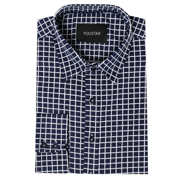 FashionOutfit Men's Slim Checkered Button Down Shirt