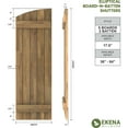 thumbnail image 2 of Ekena Millwork 17 1/2"W x 81"H Americraft Five Board (2 Batten) Exterior Real Wood Joined Board-n-Batten Shutters w/ Elliptical Top (Per Pair), Primed, 2 of 10