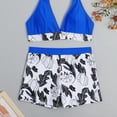 thumbnail image 2 of Aayomet Maillot de Bain Femme Rayé Bikini Ensemble (Bleu, m), 2 of 5